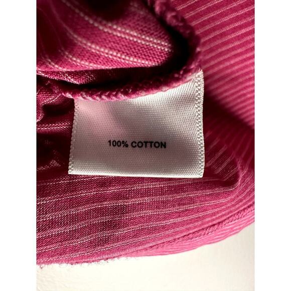 Peter Millar Cotton Stripe Short Sleeve Chest Pocket Polo Shirt Pink Mens Medium - Picture 5 of 6